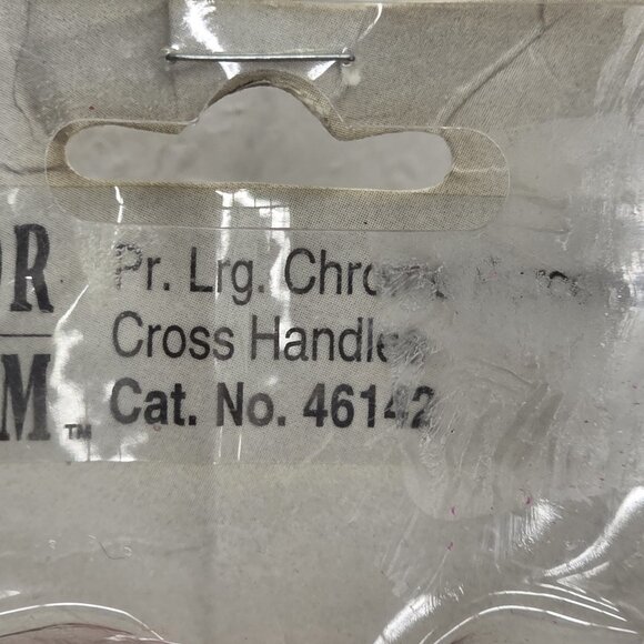 Perfect Match Decorator Trim Pair Large Chrome Porcelain Cross Handles No. 46142 - Picture 2 of 3